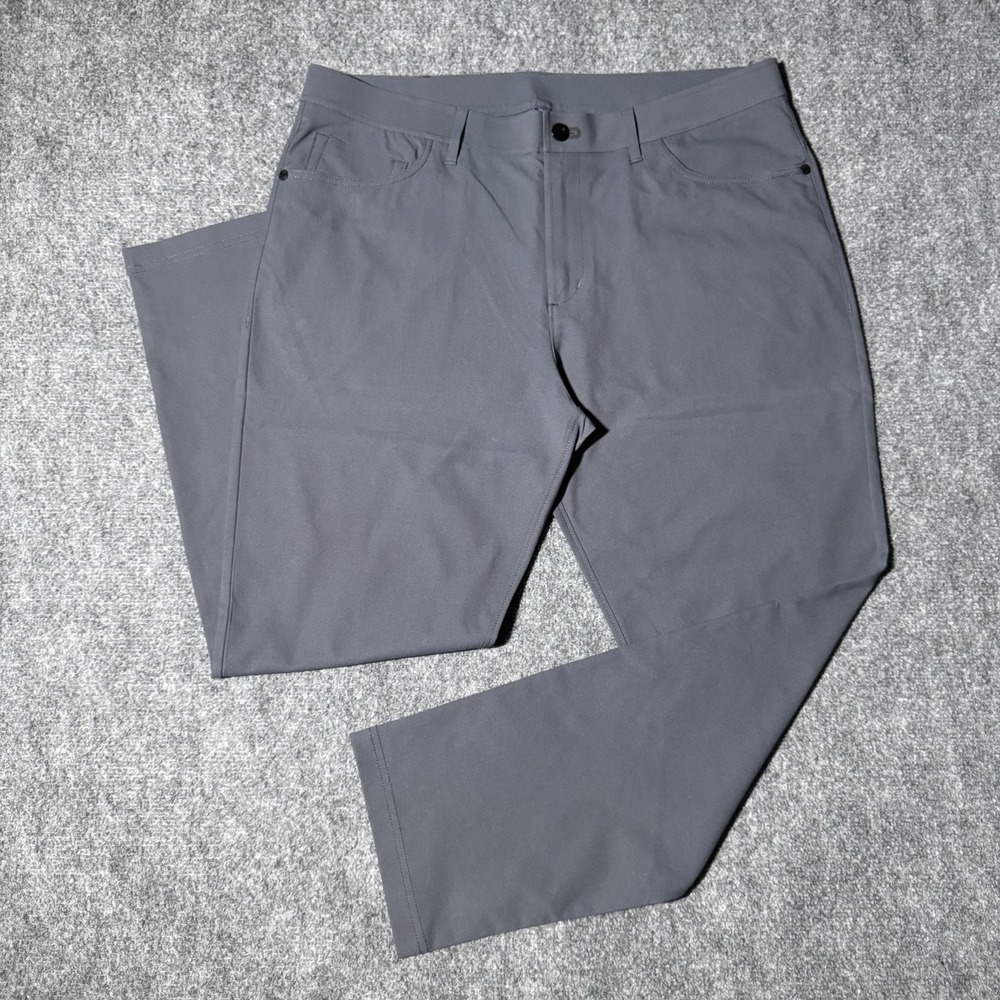 Public Rec Pants Men Tag 35/30 Gray Workday Chino Stretch Performance Fit 36x28